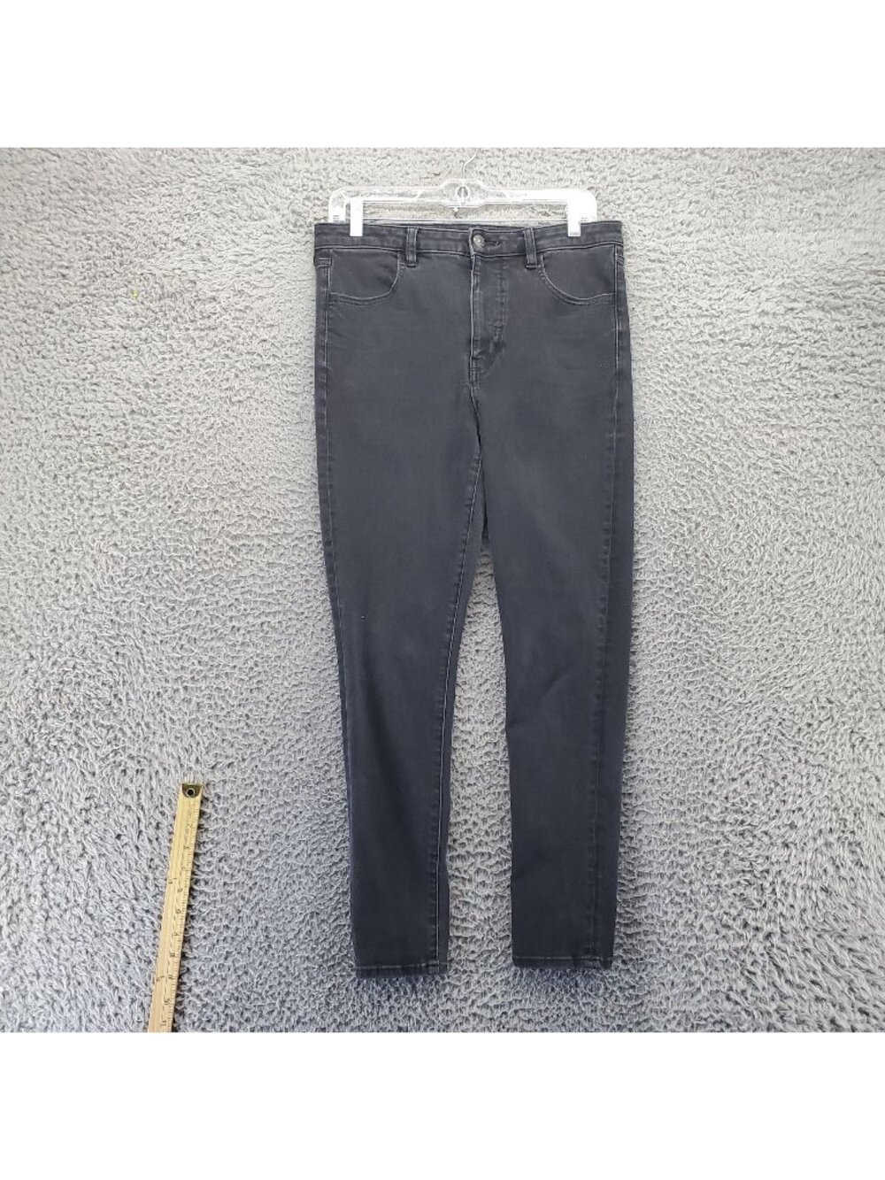 American Eagle Outfitters Jeans Womens 12 Black Super Hi Rise Jegging *Read*